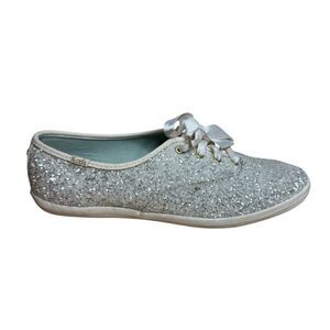 Keds Kate Spade metallic chunky glitter sparkly lace up sneakers size 8W